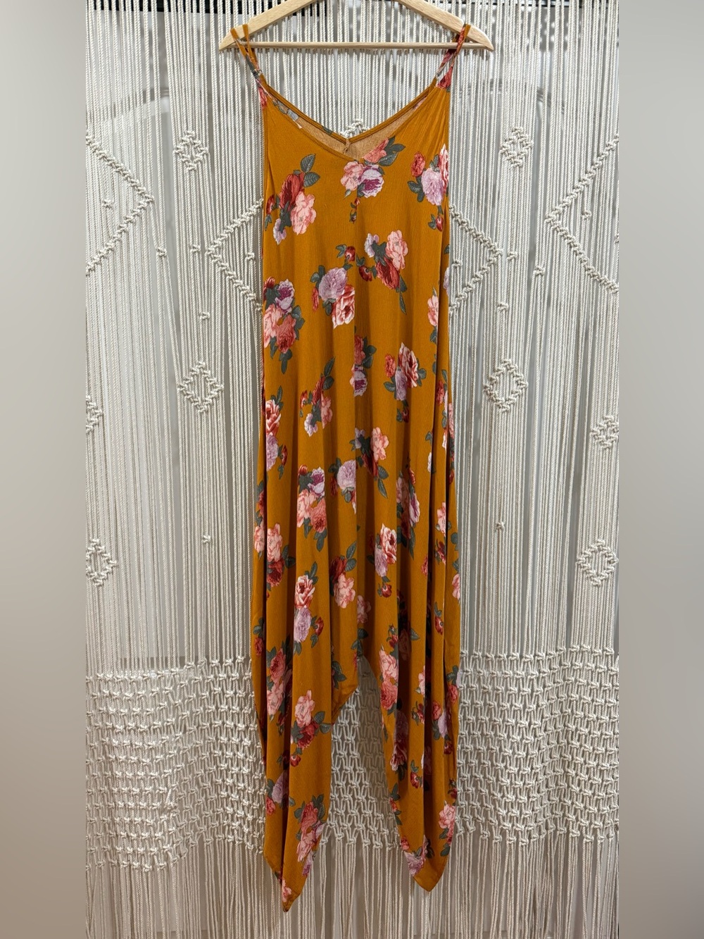 Daughters of Culture Harem Jumpsuit in Mustard Floral